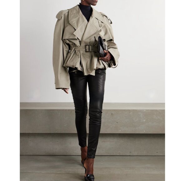 RALPH LAUREN Stretch Leather Skinny Ankle Pant NWT$745 Size...
